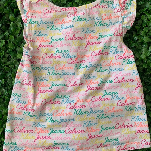 Calvin Klein Jeans Little Girl's 2 Piece Overall Jumper Dress with Shirt - Picture 5 of 5